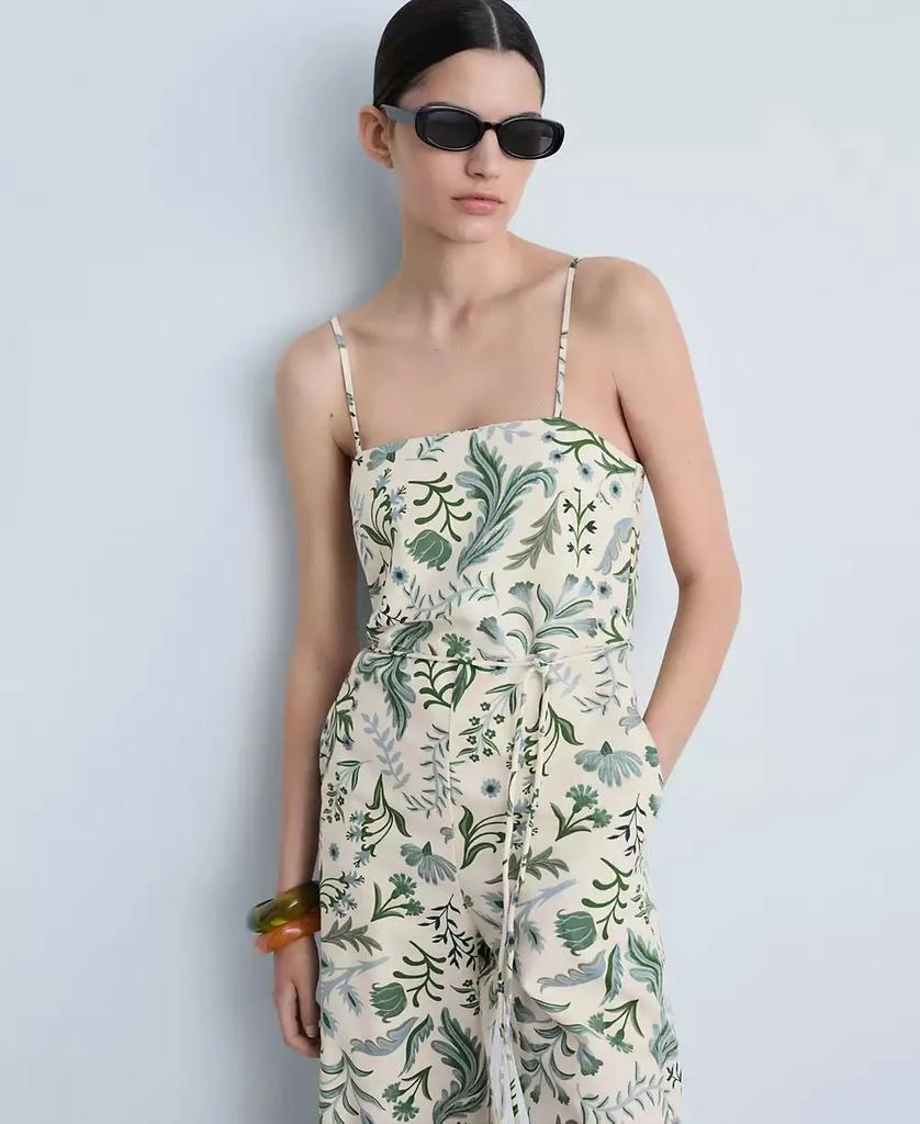 Mango Women's Printed Bow Jumpsuit 2