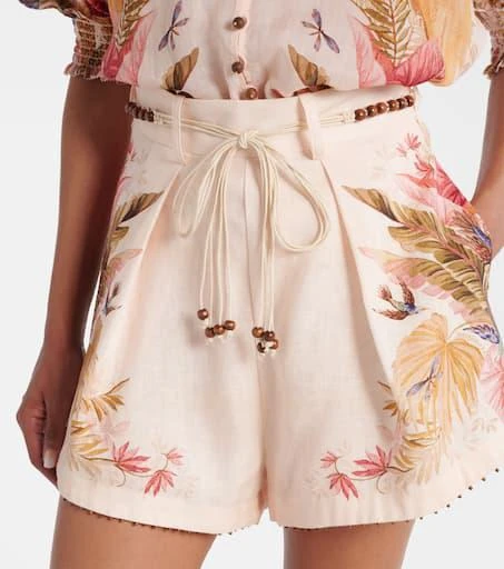 Zimmermann Ascension beaded floral linen shorts 4