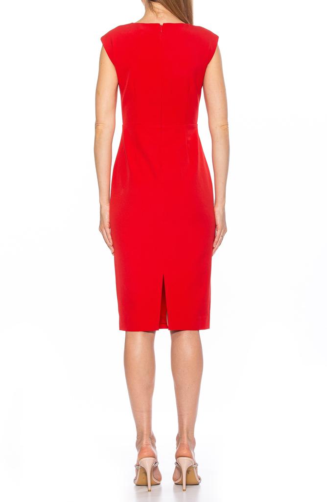 ALEXIA ADMOR Harper Cap Sleeve Corset Midi Dress