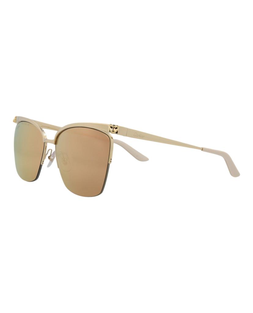 Cartier Square-Frame Metal Sunglasses
