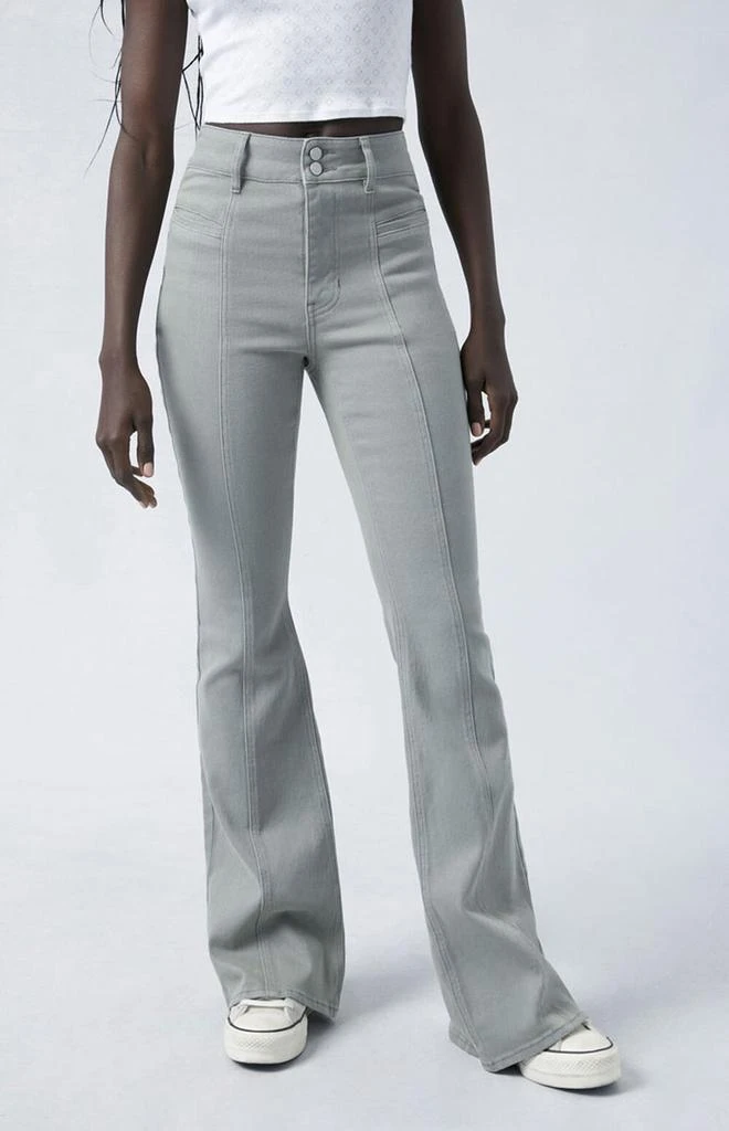 PacSun Army Green High Waisted Flare Pants 1