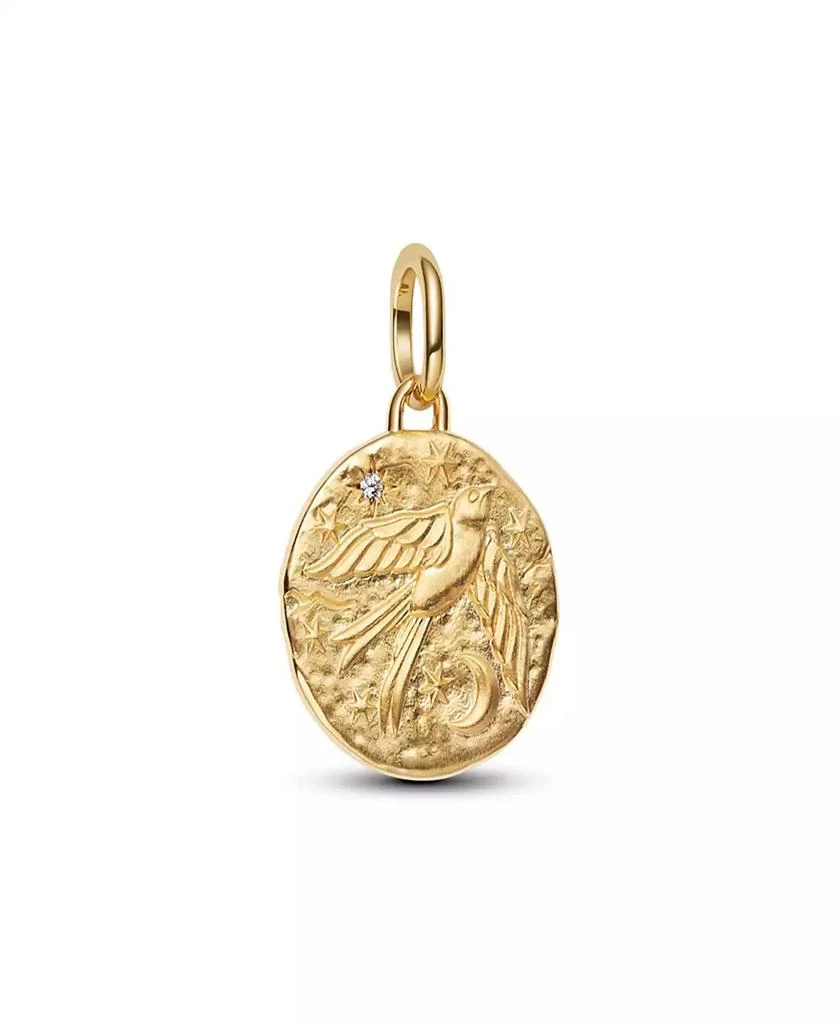 PANDORA Gold Plated Swallow Medallion Charms