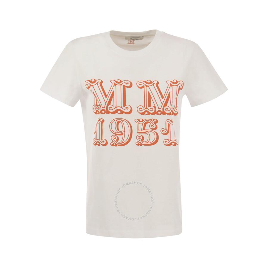 Max Mara Ladies Optical White 1951 Mincio Cotton T-Shirt
