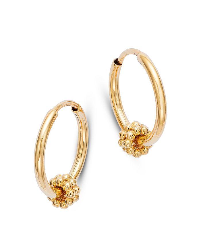 Moon & Meadow 14K Yellow Gold Beaded Small Endless Hoop Earrings