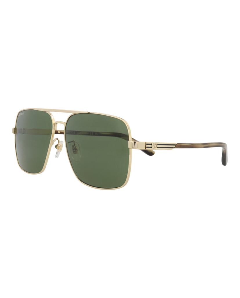 Gucci Aviator-Frame Metal Sunglasses