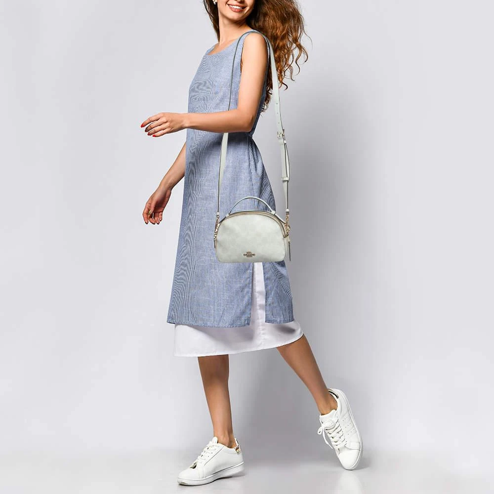 Coach Coach Off White Signature Coated Canvas Serena Satchel 2