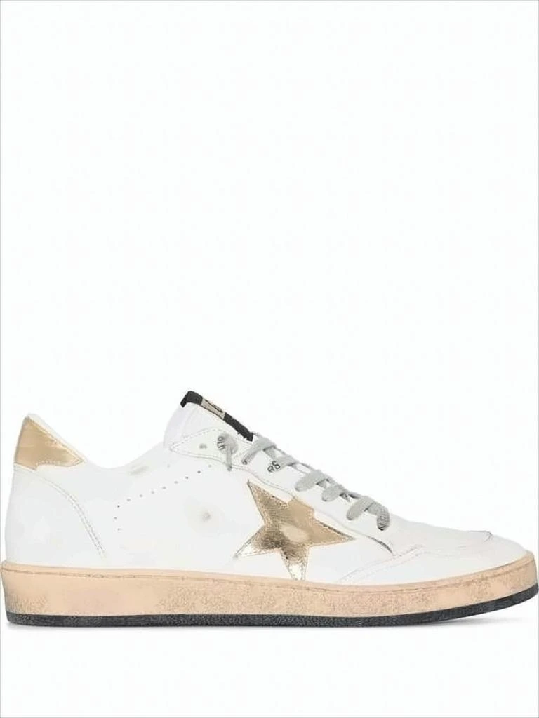 Golden Goose Low-Top Sneakers with Distressed White Leather