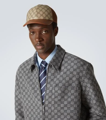 Gucci GG Canvas leather-trimmed baseball cap 3