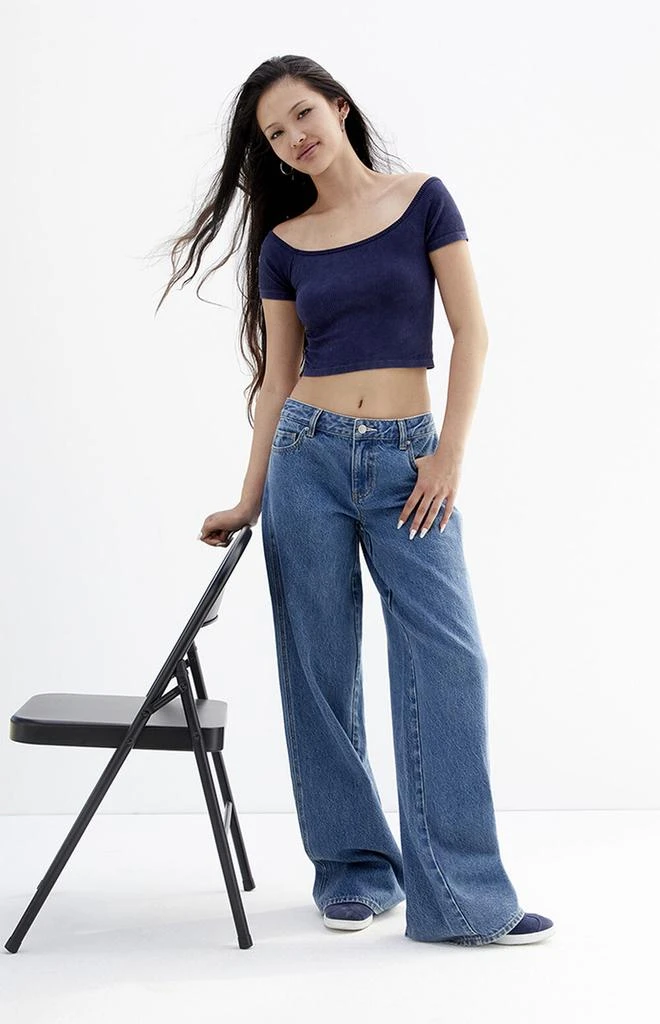 PacSun Casey Medium Wash Low Rise Baggy Jeans 5