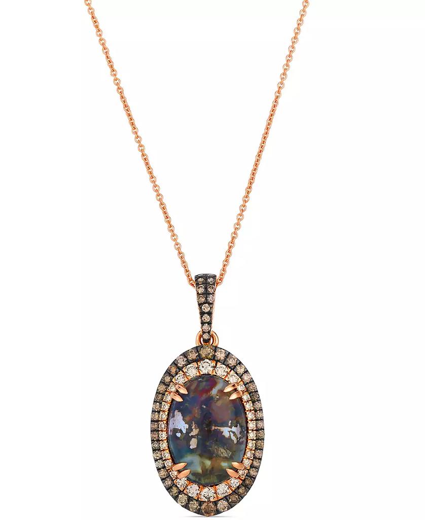 Le Vian Aquadite (4 ct. t.w.) Nude Diamond (1/3 ct. t.w.) & Chocolate Diamond (3/8 ct. t.w.) Pendant Necklace Set in 14k Rose Gold, 20"