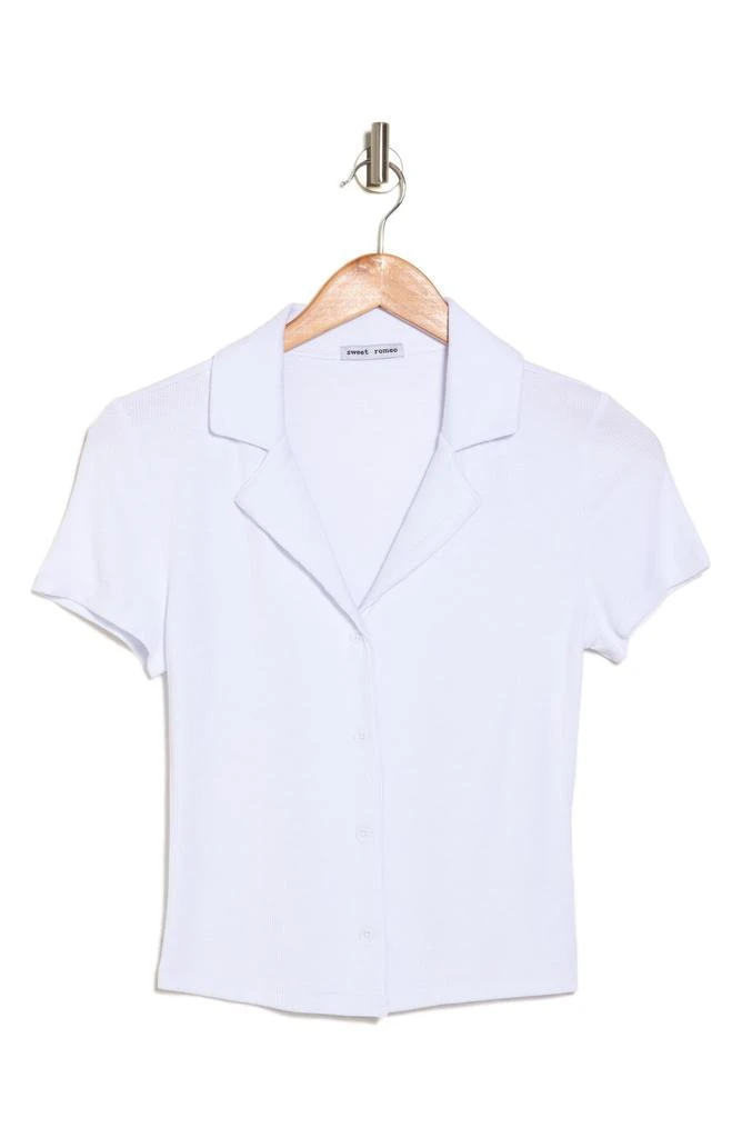 Sweet Romeo Rib Short Sleeve Button-Up Shirt 3