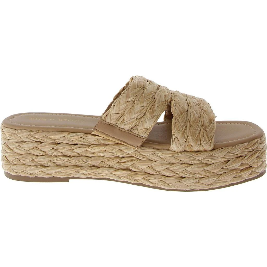 Sun + Stone Olinkaa Womens Woven Open Toe Flatform Sandals 5