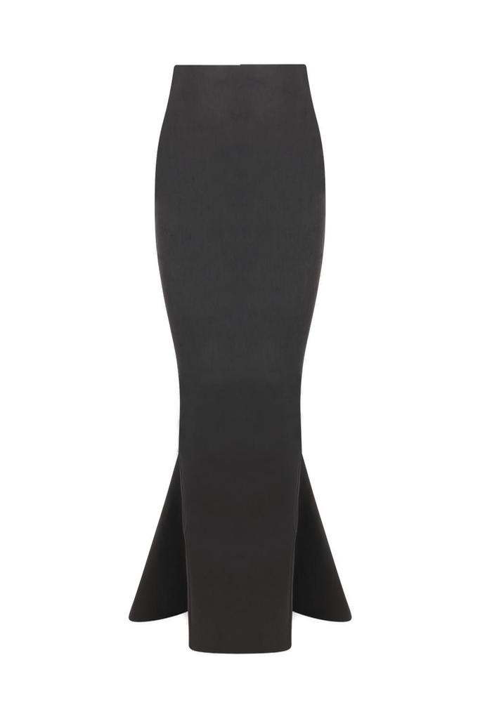 Rick Owens Rear Zipped Pillar Coated Denim Mermaid Skirt