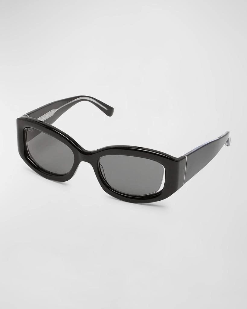 Christopher Esber Davies Cut-Out Acetate Rectangle Sunglasses 1