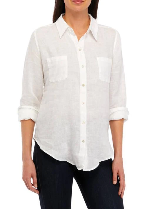 Lilly Pulitzer Pulitzer Womens Button Down Linen Shirt 1