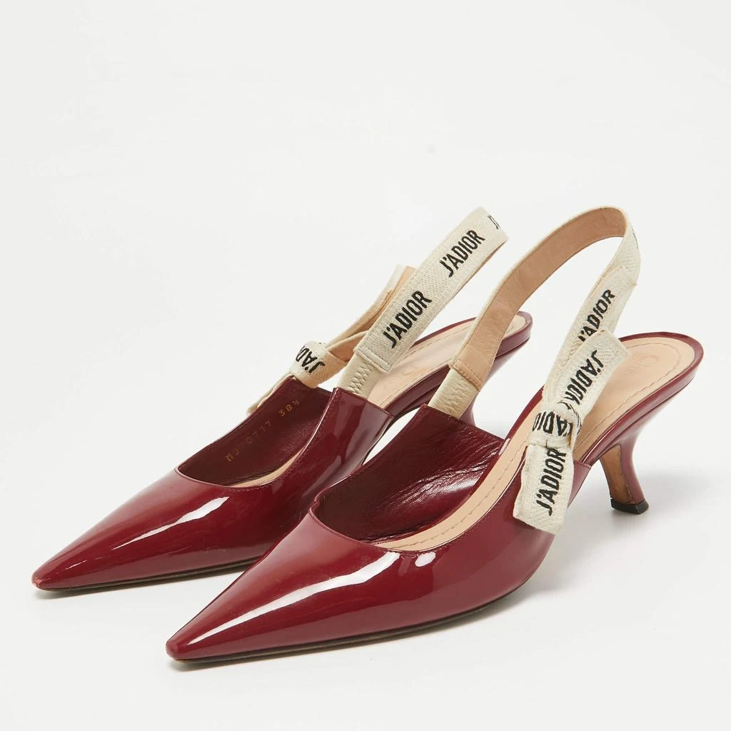 Dior Dior Burgundy Patent Leather J'Adior Pumps Size 38.5 2