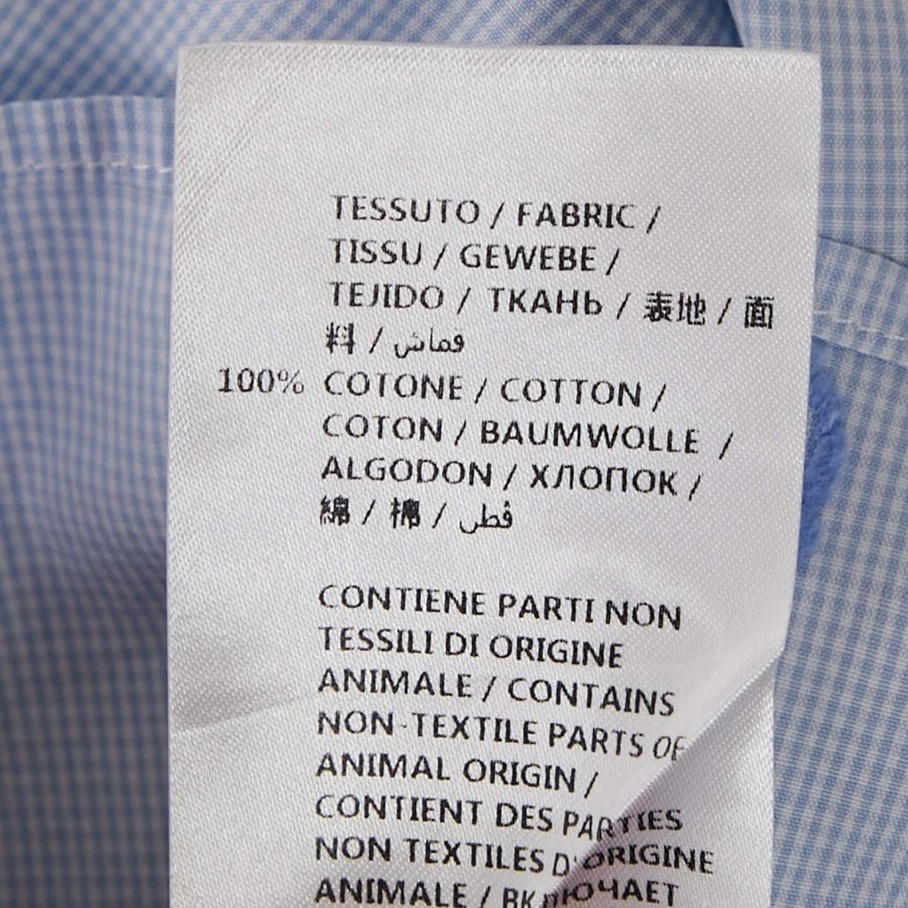 Gucci Gucci Blue Checks Cotton Tiger Head Embroidered Cambridge Shirt XL 5