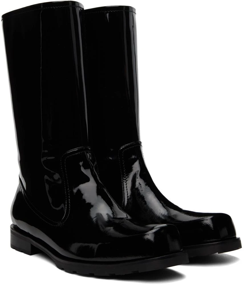 We11done Black Enamel Combat Boots 4