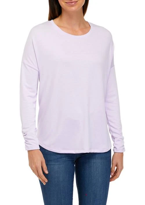 Crown & Ivy™ Ivy Womens Long Sleeve Terry Solid T Shirt 1