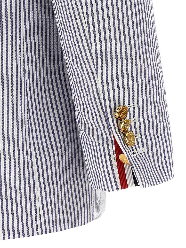 【関税込み】thom browne SINGLE-BREASTED SEERSUCKER BLAZER Thom Browne Seersucker blazer with single-breasted design