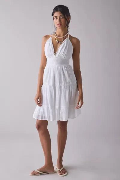 Urban Outfitters Kimchi Blue Phoebe Cotton Open-Back Halter Mini Dress 1