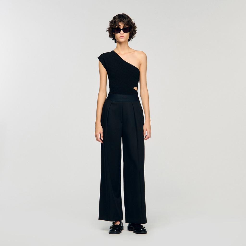 Sandro Asymmetric knit bodysuit