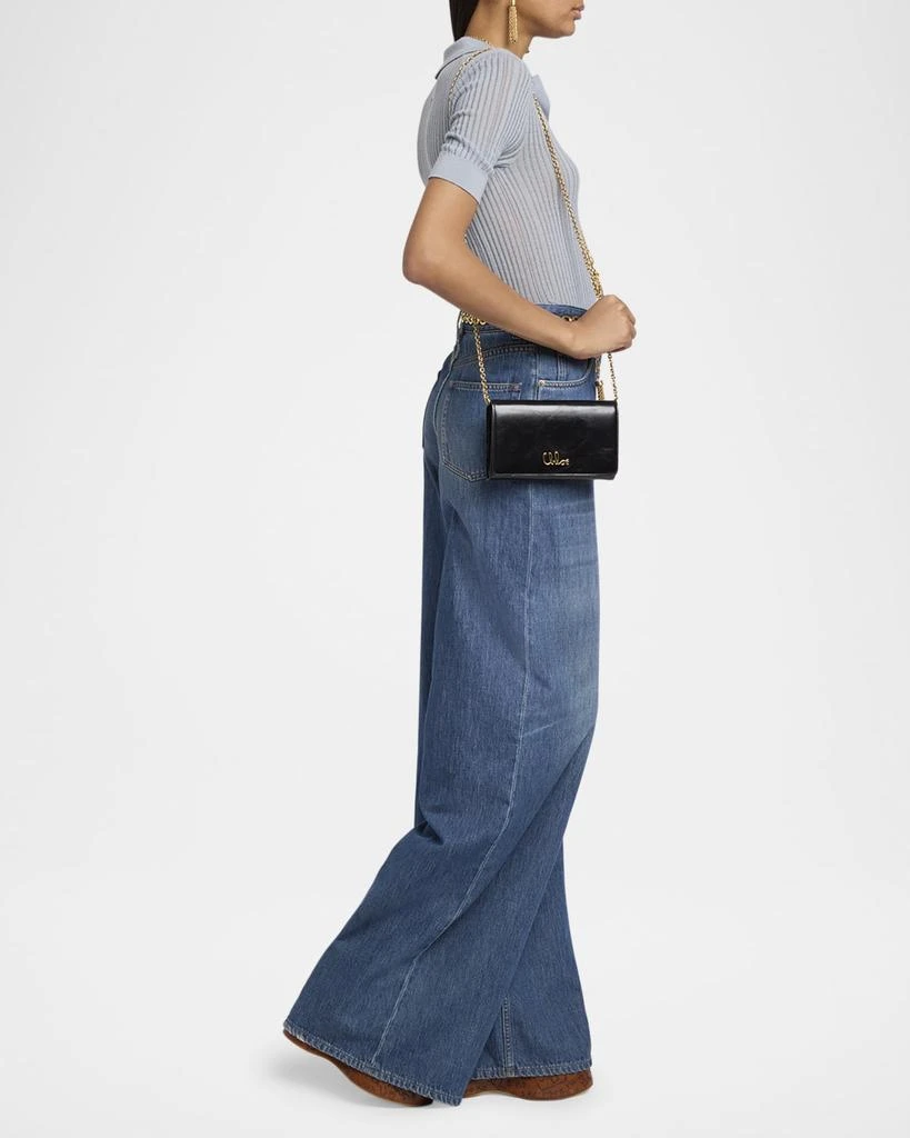 Chloé Iconic Flap Wallet on Chain in Shiny Calfskin 5