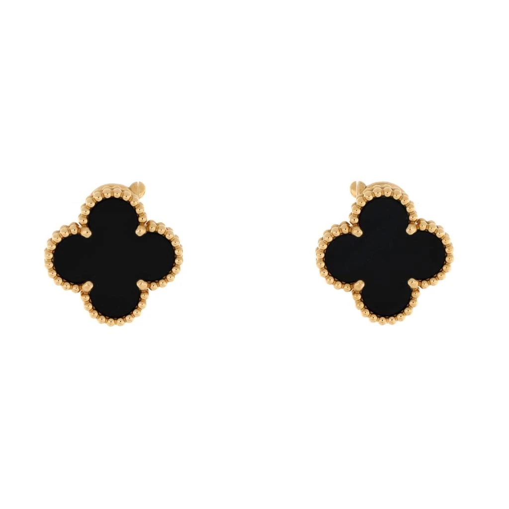 Van Cleef & Arpels Vintage Alhambra Earrings 18K Yellow Gold and Onyx 1