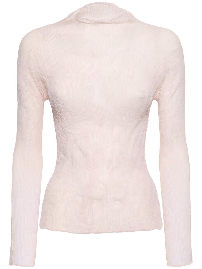 ISSEY MIYAKE Chiffon Pleated Jersey Top