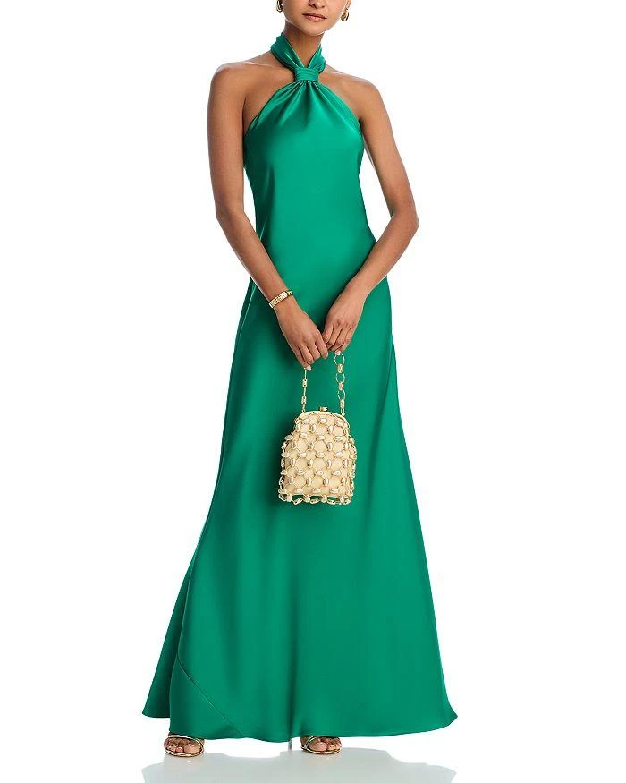 AQUA Knot Halter Gown - Exclusive 3