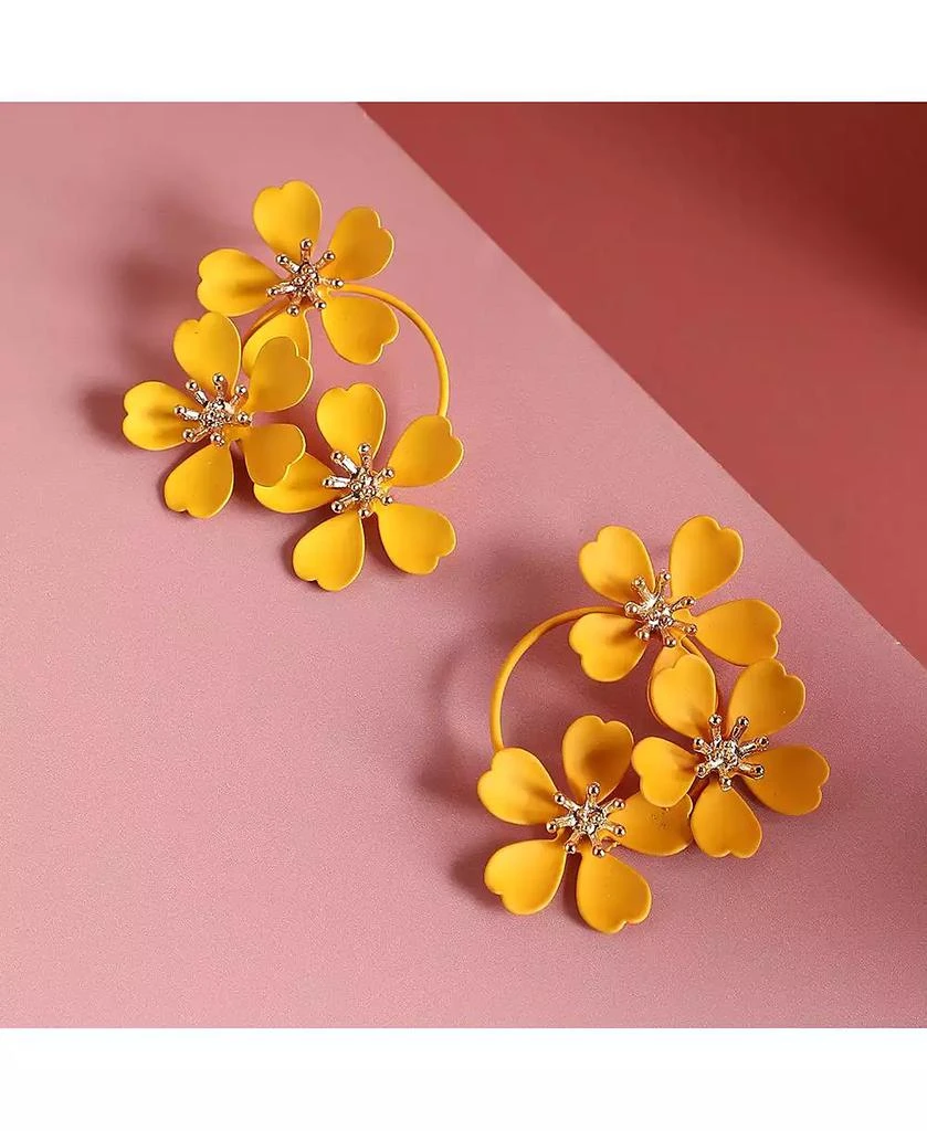 SOHI Floral-Circular Drop Earrings 4