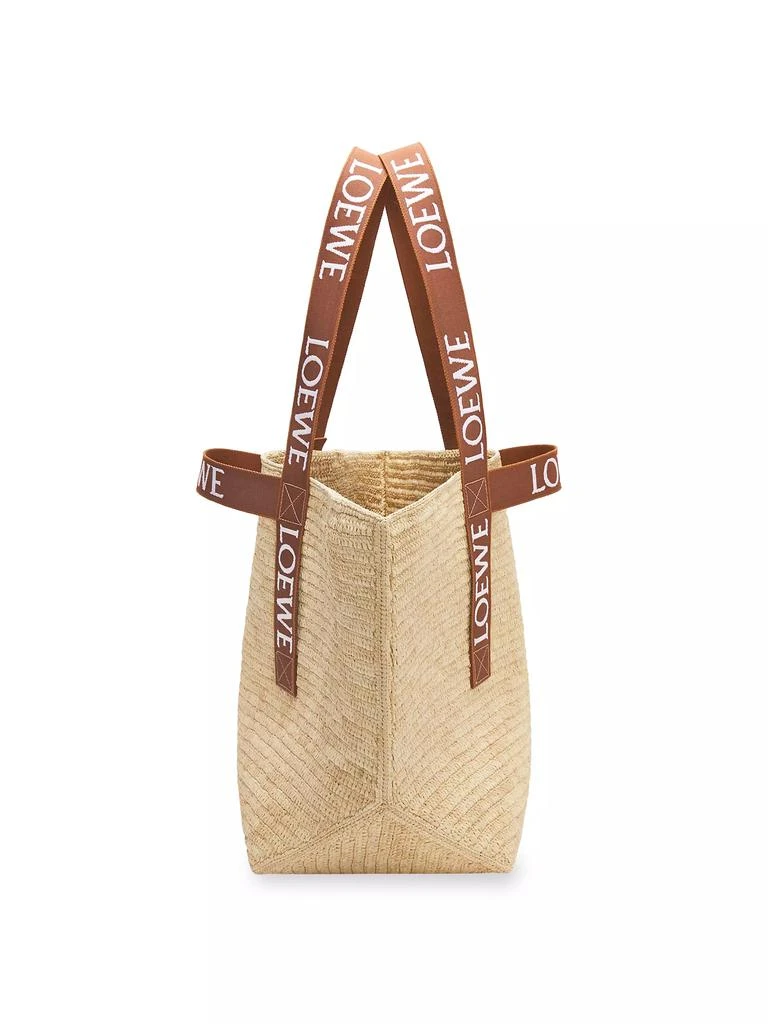 Loewe Fold Logo-Handle Raffia Shopper 2