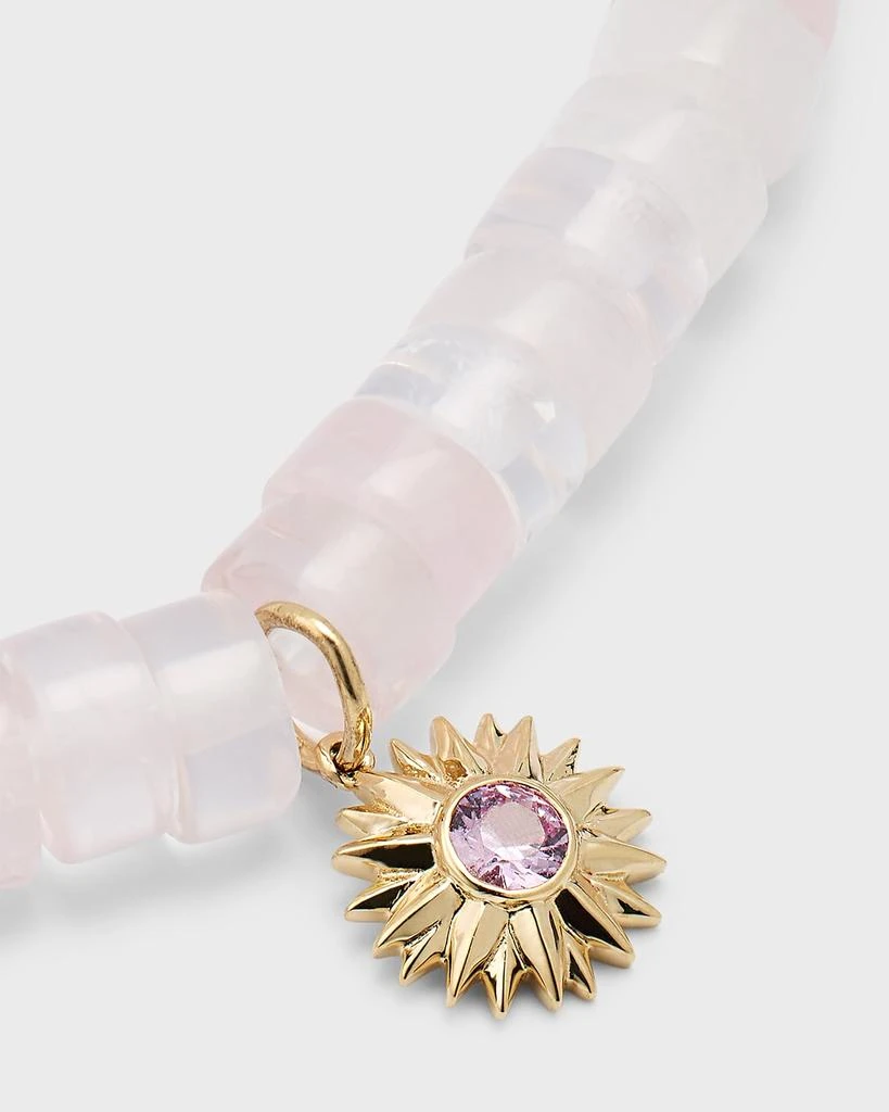 Sydney Evan 14K Yellow Gold Solar Compass Pink Sapphire Charm Bracelet 3