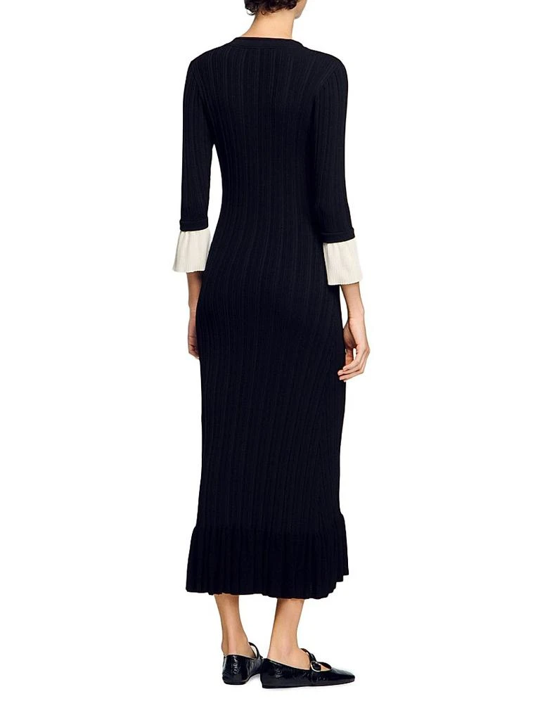 Sandro Two-Tone Knit Midi Dress 3