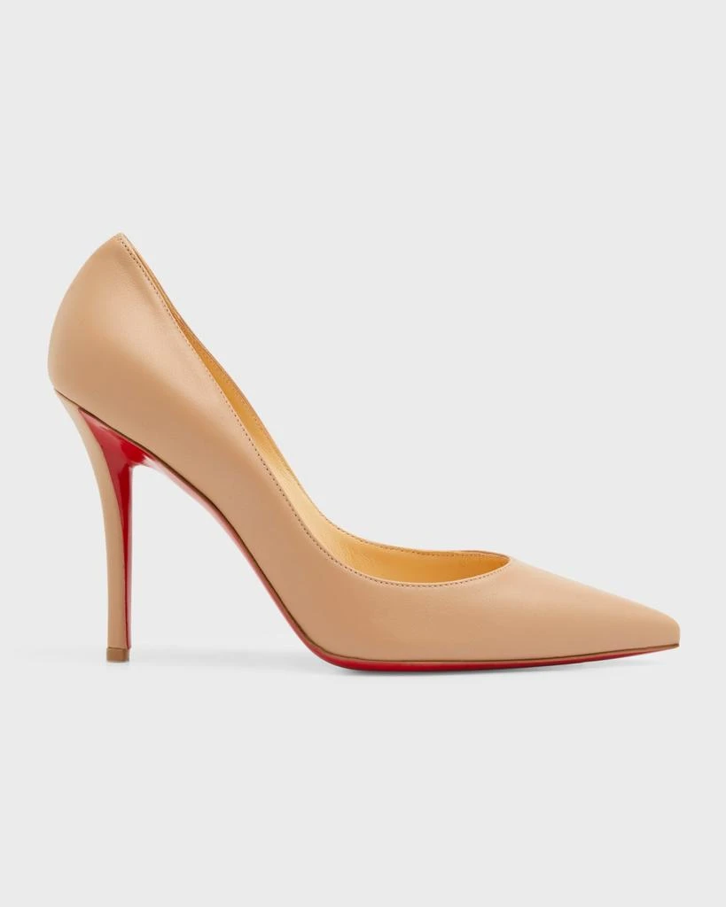 Christian Louboutin Apostrophy Leather Pointed Red-Sole Pumps 1
