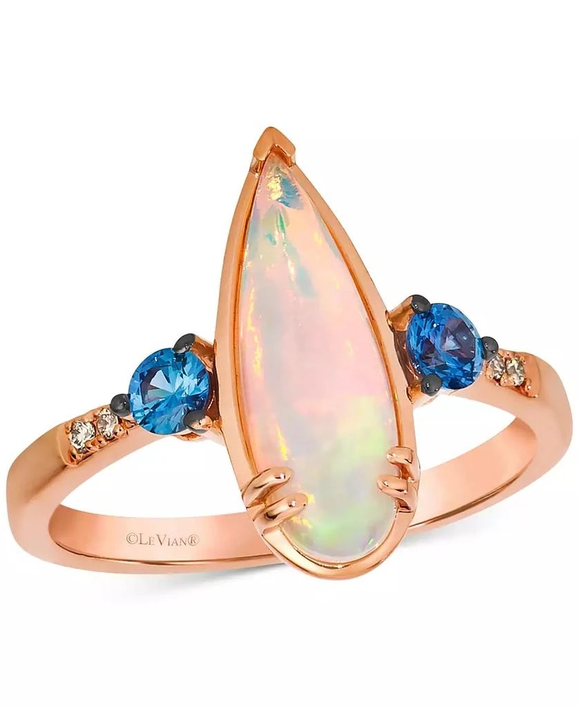 Le Vian Neopolitan Opal™ (1 ct. t.w.), Blueberry Sapphire™ (1/4 ct. t.w.) 
Nude Diamond™ Ring in 14k Rose Gold