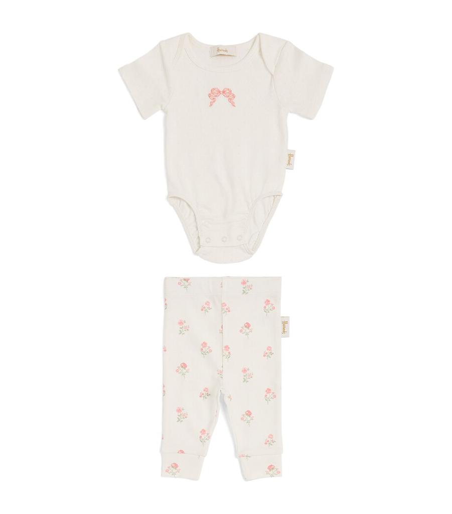 Harrods Floral Bodysuit and Trousers Gift Set (0-18 Months)