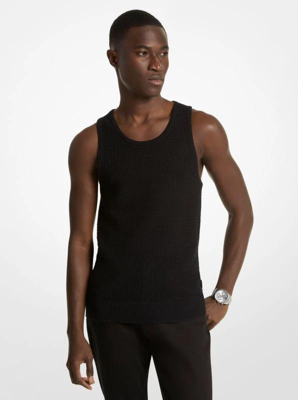 Michael Kors Open-Knit Cotton Tank Top 1