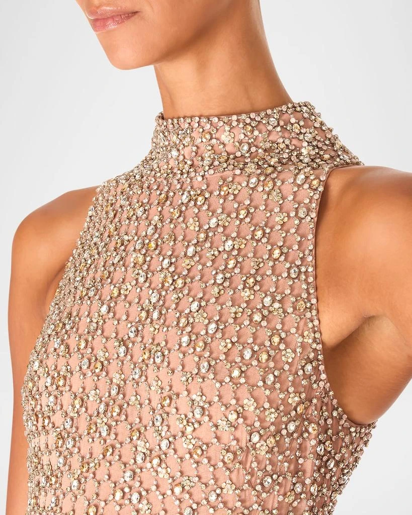 Jenny Packham Juno Crystal Mock-Neck Sleeveless Gown 5
