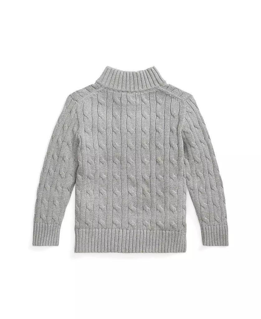 Ralph Lauren Little and Toddler Boys Cable-Knit Cotton Quarter-Zip Sweater