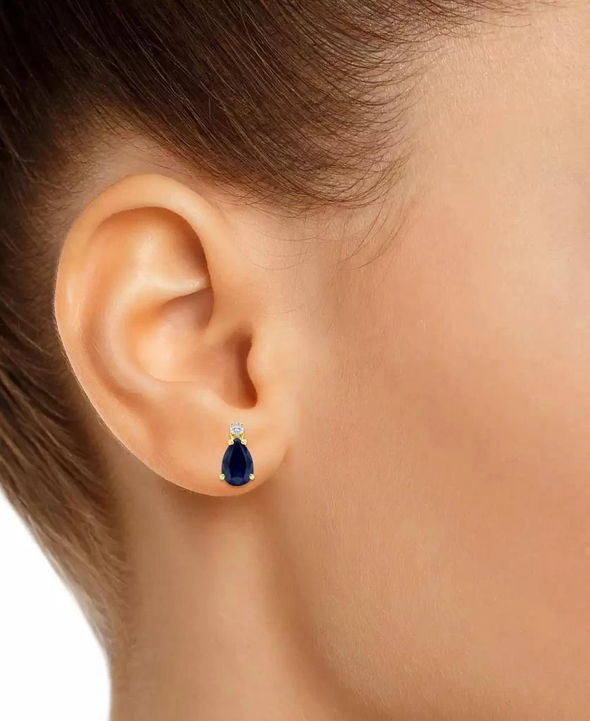 Macy's Sapphire (1 ct. t.w.) & Diamond Accent Stud Earrings in 14k Gold (Also in Emerald, Ruby, & Tanzanite) 4