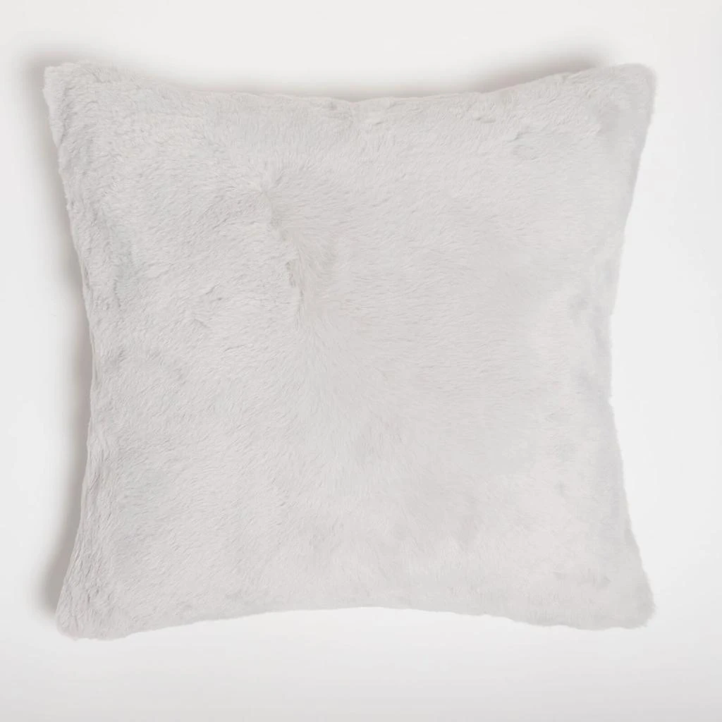 in homeware ïn home Recycled Polyester Faux Fur Cushion - Grey 1