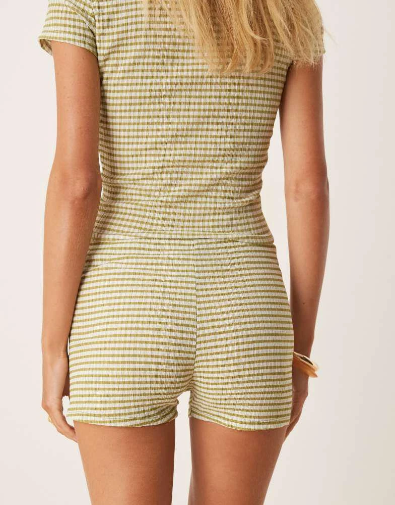ASOS ASOS DESIGN micro short co-ord in green gingham 3