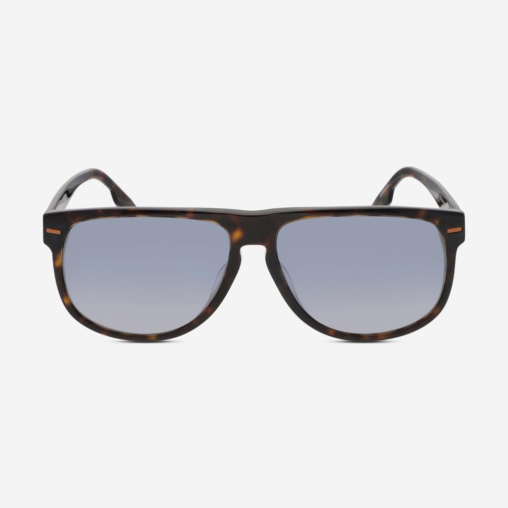 Ermenegildo Zegna Ermenegildo Zegna Men's Dark Havana & Blue Mirror Aviator Sunglasses EZ0201