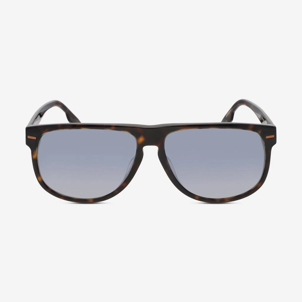 Ermenegildo Zegna Ermenegildo Zegna Men's Dark Havana & Blue Mirror Aviator Sunglasses EZ0201 1