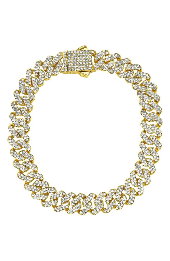 ADORNIA Men
s Pavé Cubic Zirconia 10mm Curb Chain Bracelet