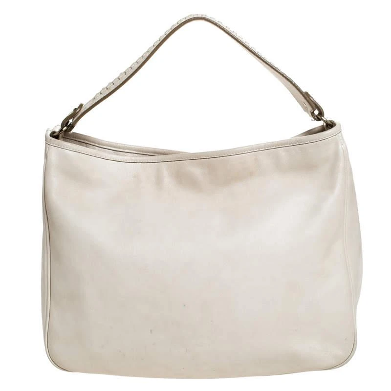 Salvatore Ferragamo Salvatore Ferragamo Off-White Leather Hobo 4