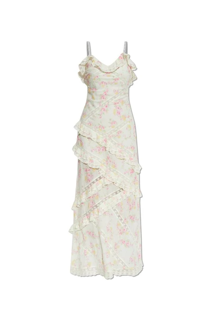 Nocelle Cotton Floral Maxi Dress White PEACH / 8 Nocelle Cotton Floral Maxi Dress White PEACH / 8