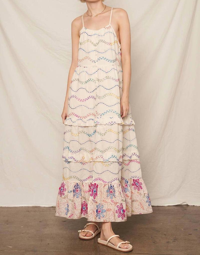 En Creme En Creme - Embroidered Tiered Maxi Dress