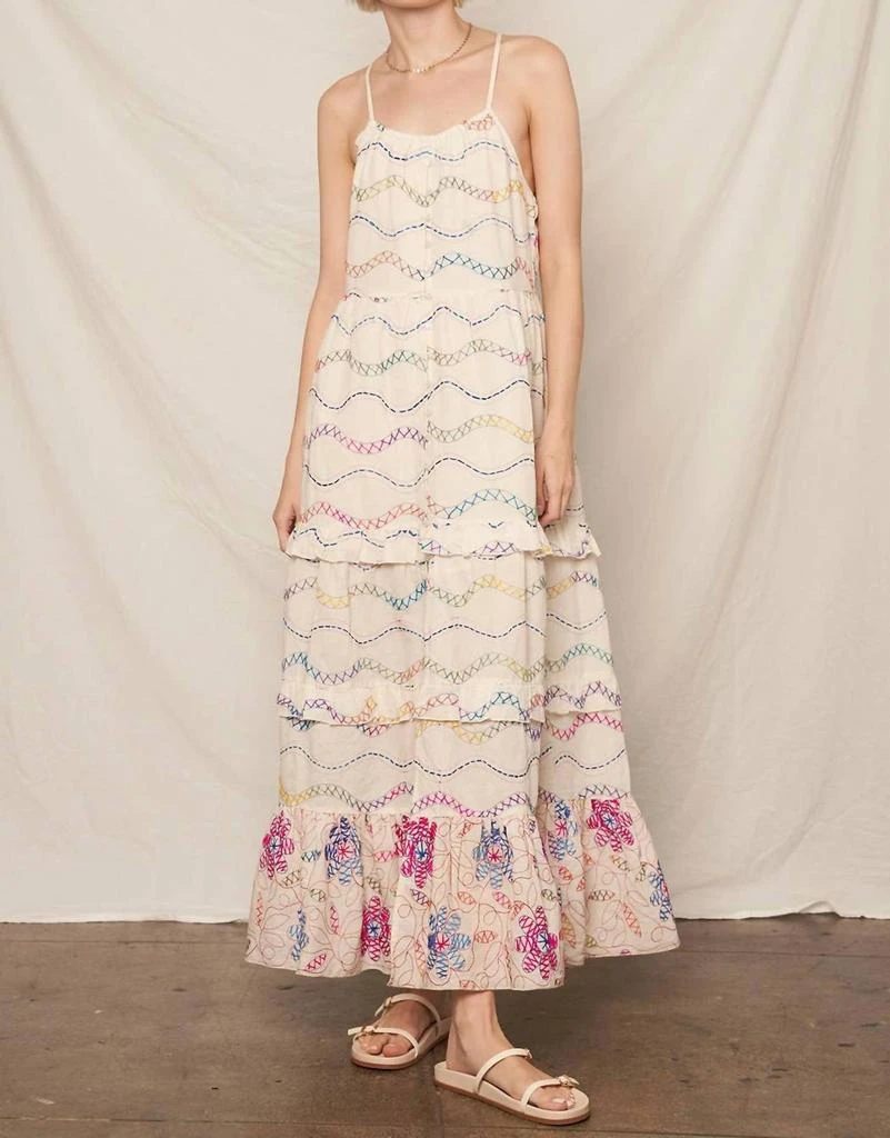 En Creme En Creme - Embroidered Tiered Maxi Dress 1